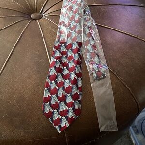 J. Garcia Maroon, Blue  and Silver Patterned Tie